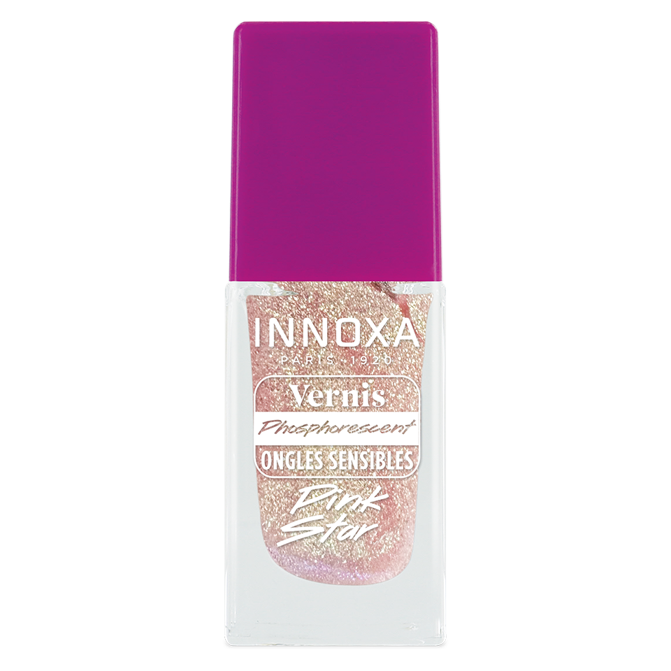 Vernis Phosphorescent ongles sensibles Pink Star 8ml