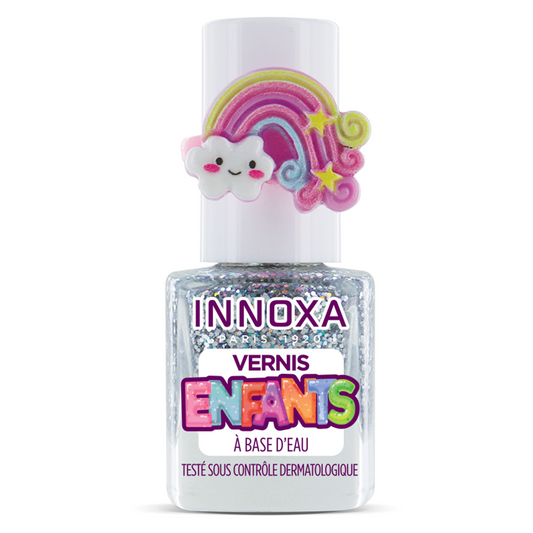 Vernis à Ongles pour Enfants à Base d'Eau Arc en ciel Pailleté 5ml